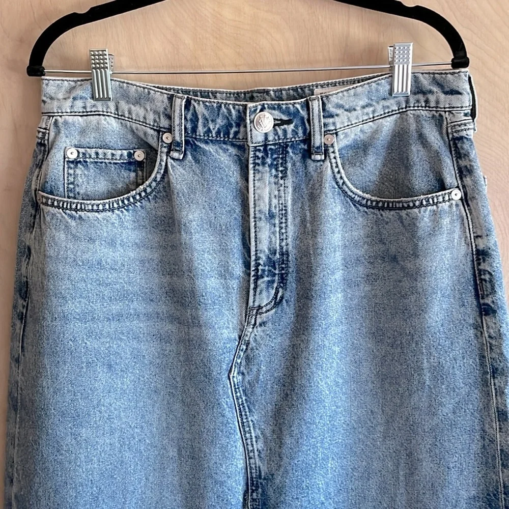 RAG & BONE Clara High Rise Denim Midi Skirt Sz 31 / 10 | 5-Pocket Classic